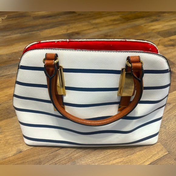 Aldo Handbags - 👜 Aldo Striped Satchel Bag – Classic Nautical Style 👜